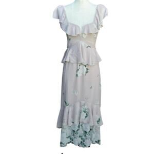knee length dresses for ladies Sarah Mini Dress, in Cream Daisy Burnout, Size: XL
